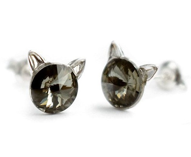 kolczyki swarovski Kolczyki - kryształy Swarovski -Kotulek Memulek (większe)