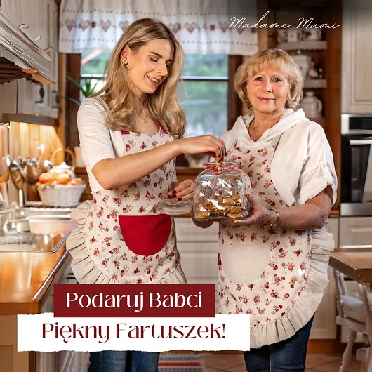 fartuchy kuchenne Prezent dla Babci Mamy i Córki - Elegancki Fartuch w RÓŻE