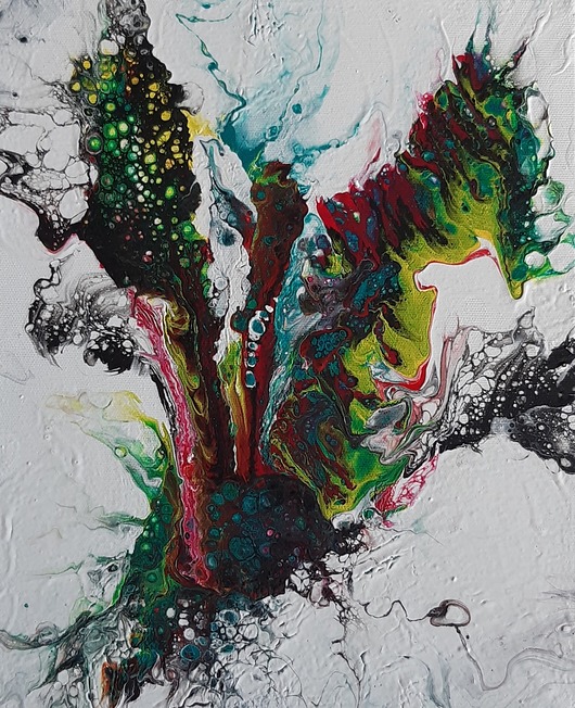 Abstrakcja,akryl na płótnie 33x27 cm.  Bosco Atelier