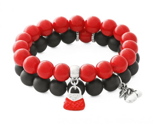 Red jade & blackstone with pendants. Lavoga