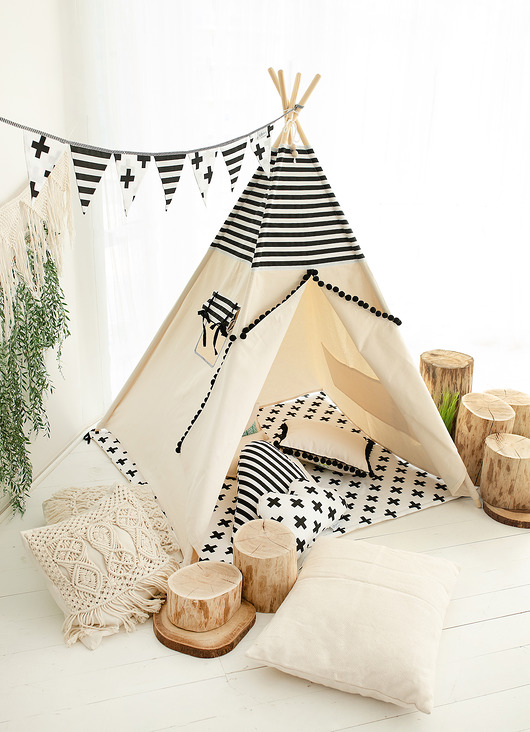 namioty i tipi dla dzieci namiot tipi, wigwam indiański BLACK&WHITE