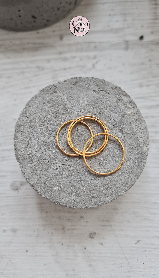 obrączki Zestaw 4 obrączek SLIM mosiądz