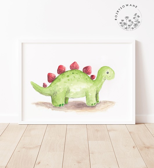 obrazy i plakaty do pokoju dziecięcego Plakat Dinozaur - Stegozaur