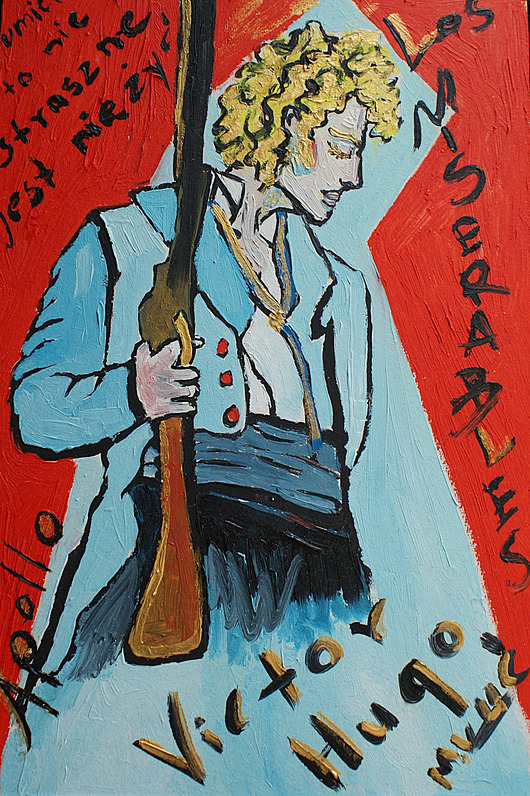 obrazy Oryginalny ręcznie malowany Portret Enjolras nędznicy les miserables