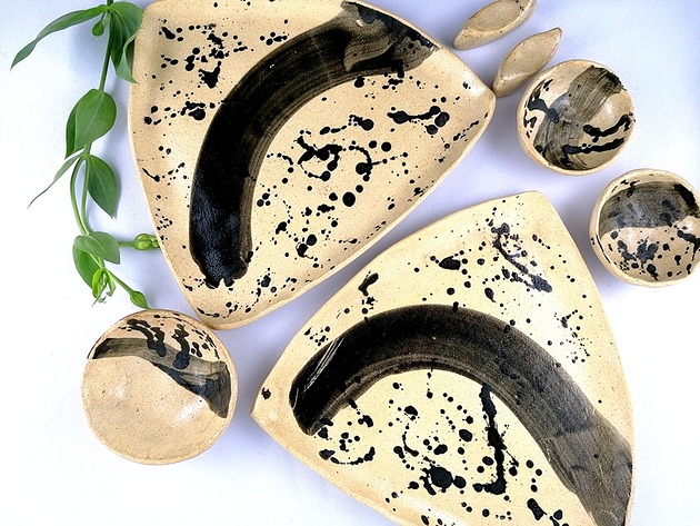 Zestaw talerzy ceramicznych - sushi poLEPIONE