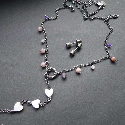 srebrne naszyjniki Wisior Pastele i serce