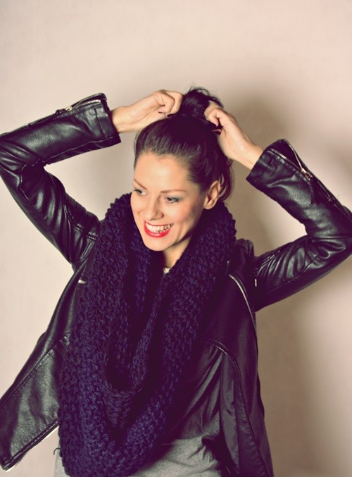Komin czarno granatowy Mademoiselle Patrini