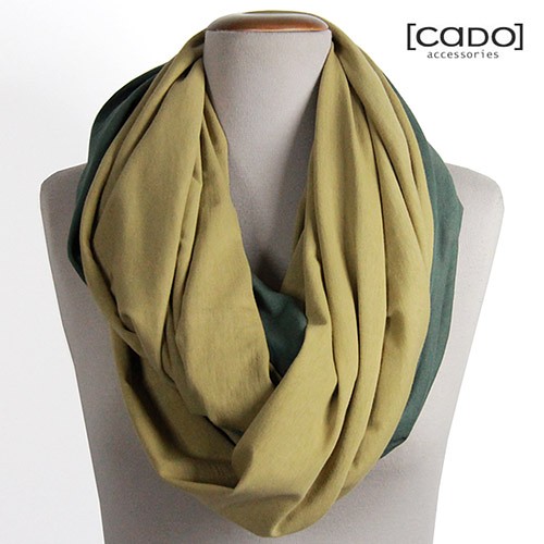 Tuba Szal Komin dwa w jednym  Khaki Musztardowy CADOaccessories
