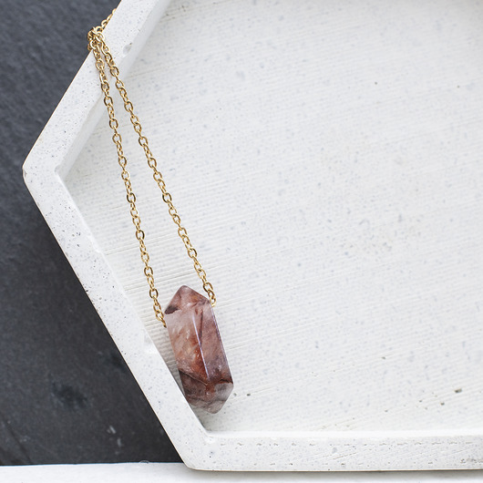 złote naszyjniki Naszyjnik "Ignis" - Kwarc