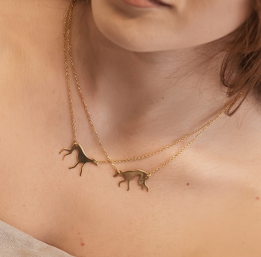 złote naszyjniki Naszyjnik "Dwa charty" złote