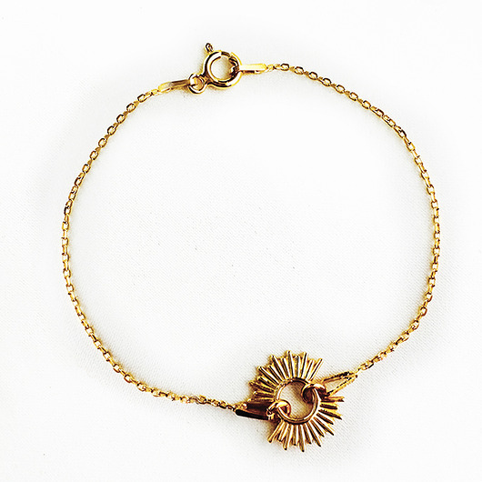 bransoletki złote Bransoletka ze słońcem, azteckie złote słońce