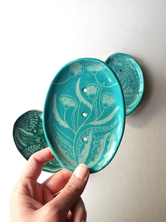 mydelniczki Mydelniczka ceramiczna turkusowa