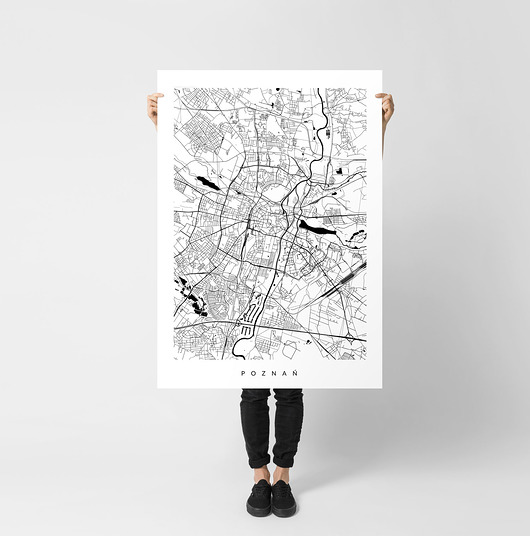 Poznań - mapa Poznania - plakat na prezent PLAKATY GEOMETRYCZNE