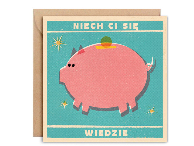 kartki okolicznościowe - wydruki Kartka Niech ci się wiedzie + koperta