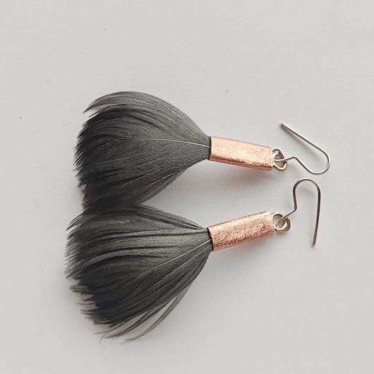 kolczyki z piórami PIÓRKO kolczyki