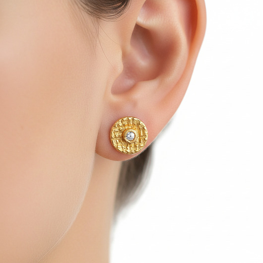 kolczyki pozłacane Kolczyki Sztyfty Kółka z Cyrkonią