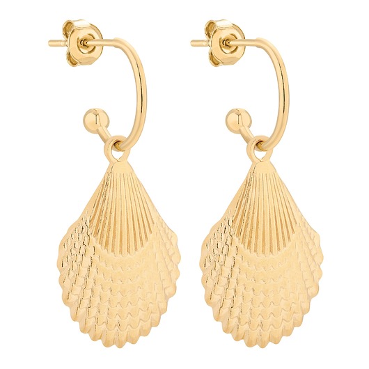 kolczyki pozłacane Złote kolczyki z muszlami