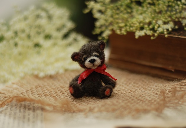 misie i maskotki Miś Miniaturka- Ciemny Popielaty