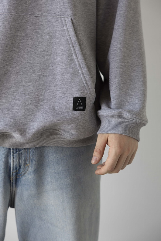 bluzy męskie Bluza z kapturem OVERSIZE Flow Grey
