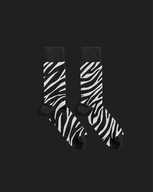 skarpetki męskie Skarpetki Geometryczne - Zebra Skin