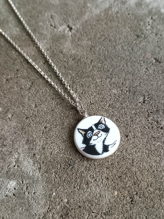 wisiory Naszyjnik z kotem