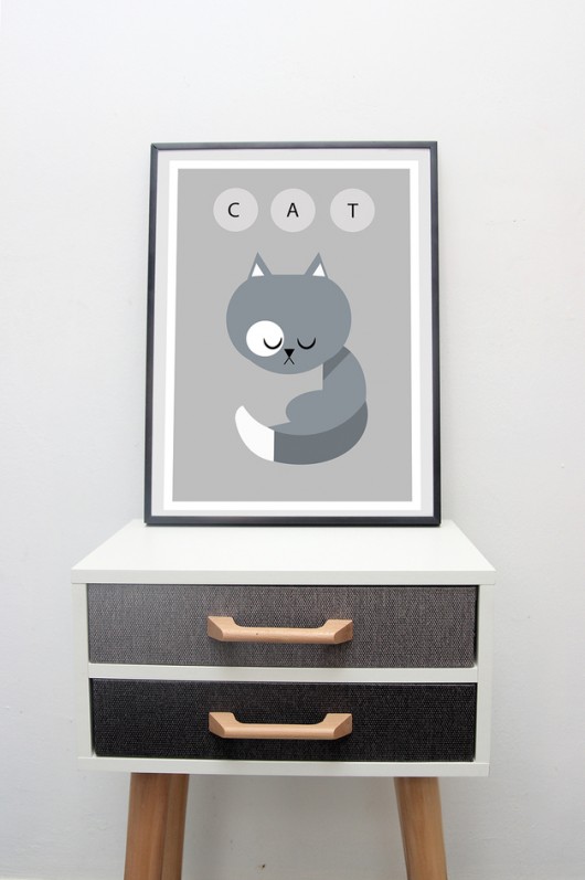 Plakat CAT Cytryna design