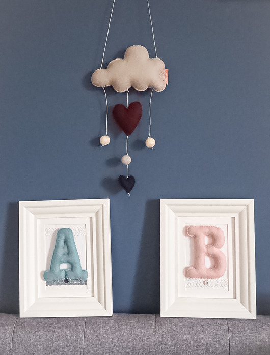 obrazy i plakaty do pokoju dziecięcego Obrazek z literką 02