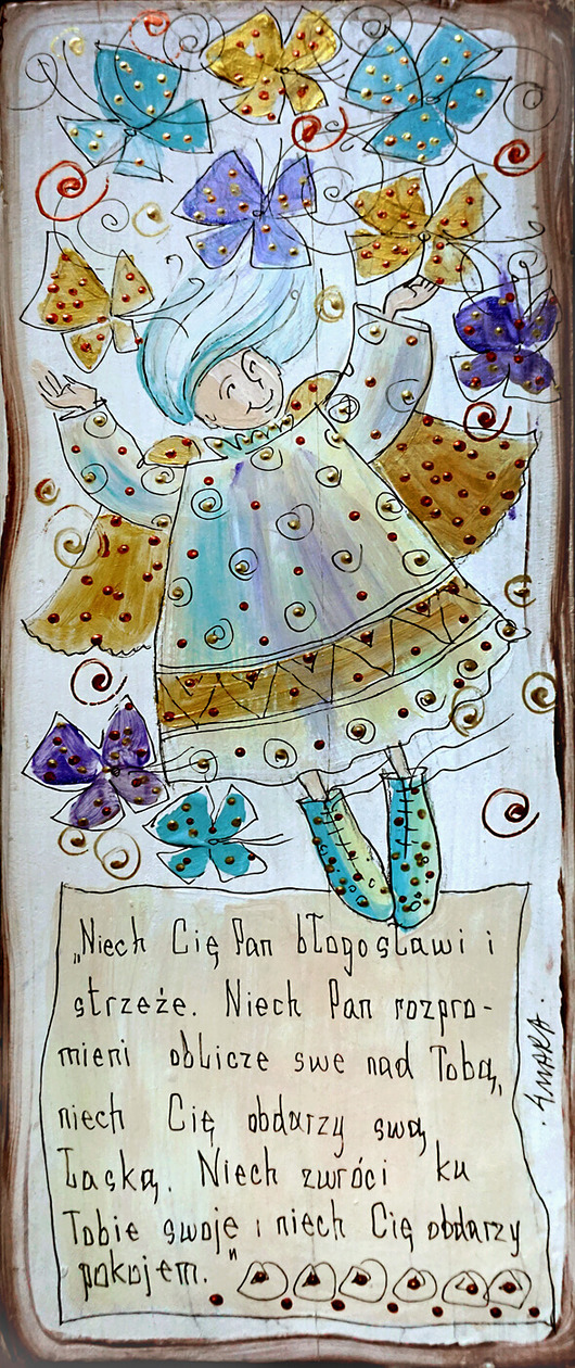 Ozdoby na ścianę Deseczka - "Niech Cię Pan błogosławi..."