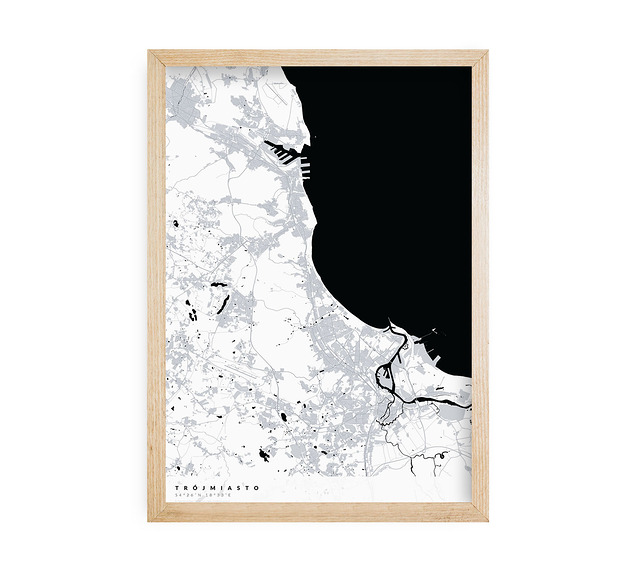 plakaty Mapa Trójmiasta,  Plakat Trójmiasto,  Mapy miast
