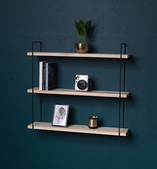Industrialny regał loft - drewno i stal skandi design