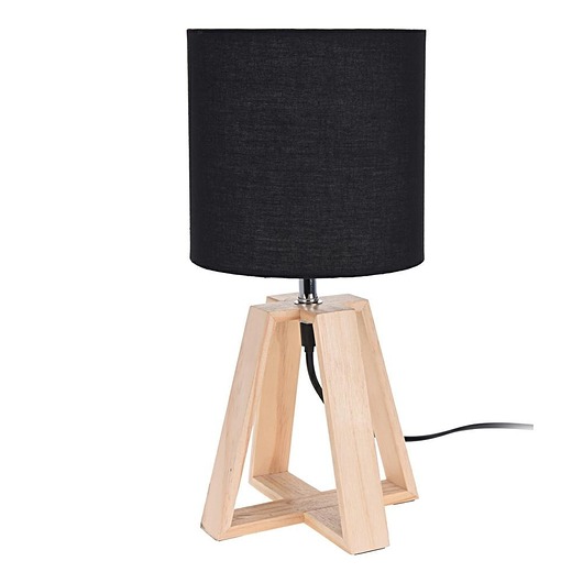 Lampa Nocna Stołowa z Abażurem Czarna MIA home