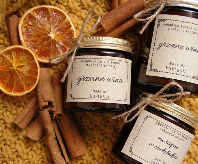 świeczniki i świece GRZANE WINO - świeca sojowa 120ml