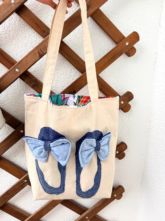 torby na ramię Torba SHOPPER BAG 100% bawełna zero waste denim BALETKI