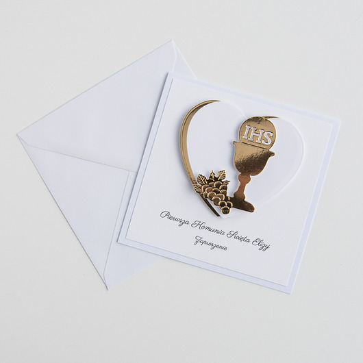zaproszenia na komunię Zaproszenie na komunię złoty kielich
