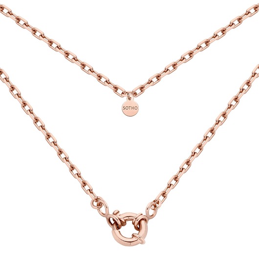 złote naszyjniki Łańcuch z różowego złota z ozdobnym zapięciem