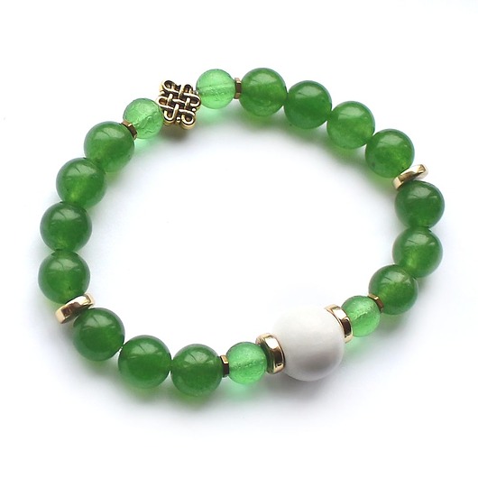 bransoletki z kamieni naturalnych Obfitość, moc - zielony, mołdawit, hematyt