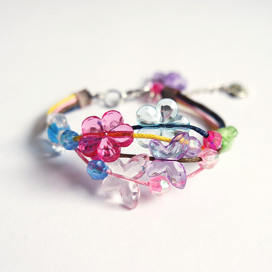 bransoletki na sznurku Bransoletka - Kolorowe motyle 1 - sznureczki