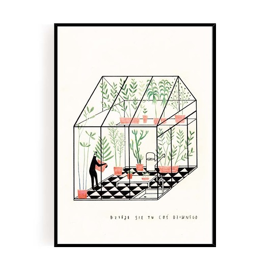 GRAFIKA, plakat - Szklarnia  Japier Papier
