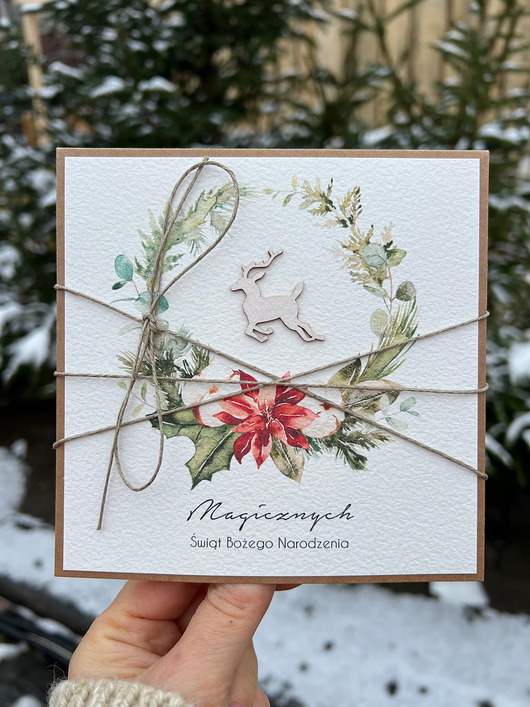 kartki świąteczne Kartka świąteczna na Boże Narodzenie ręcznie robiona