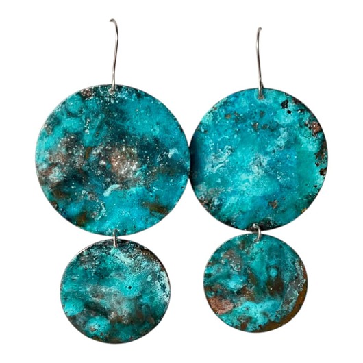 kolczyki z miedzi Duże kolczyki organiczne z miedzi