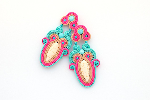 kolczyki soutache Spacer brzegiem morza 2