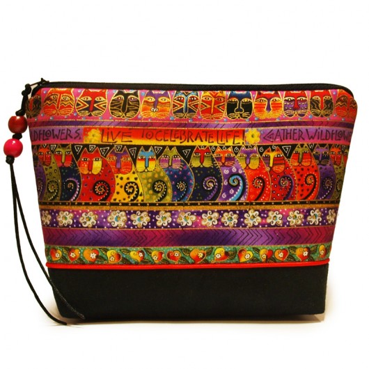 kosmetyczki kosmetyczka - złocone koty Laurel Burch - L