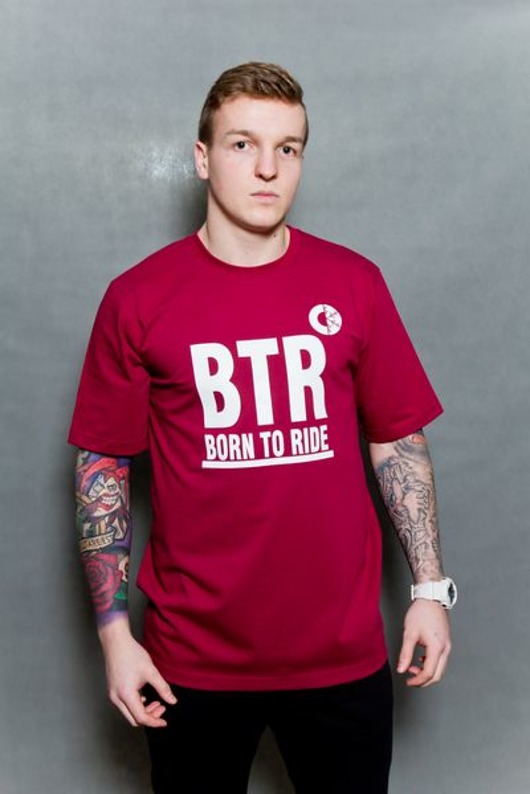 T-shirt Born To Ride BTR maroon Borntoride