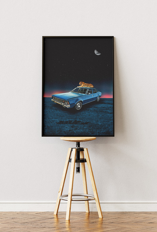 plakaty Plakat minimalistyczny  Blue Monday - Kolaż Fine Art