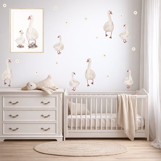 naklejki ścienne do pokoju dziecka Naklejki ścienne Gąski i stokrotki 