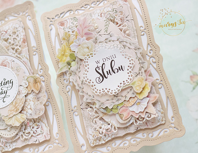 kartki scrapbooking W DNIU ŚLUBU - kartka okolicznościowa