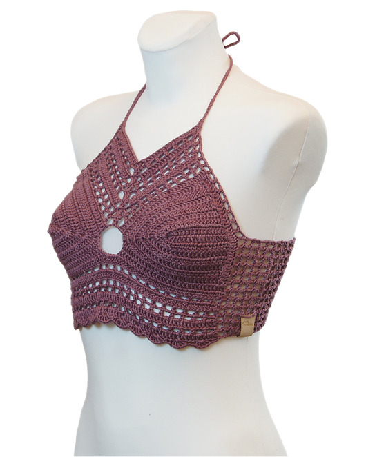 topy damskie Top / bralet na szydełku na lato ze 100 procent bawelny rozmiar M