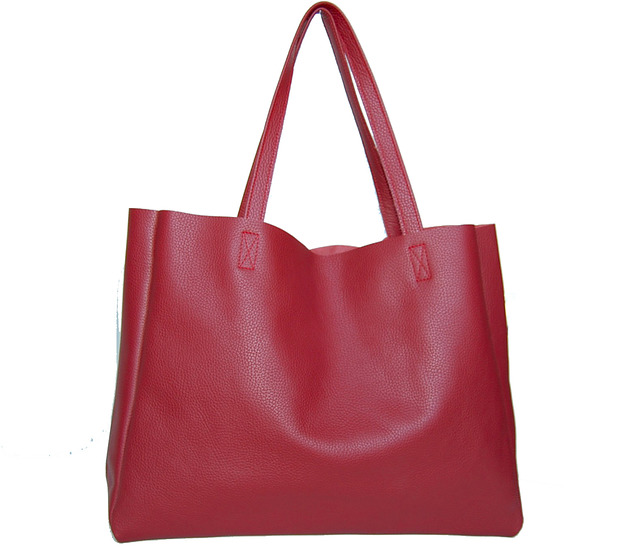 torby XXL Duża skórzana torba damska z kieszenią do ręki