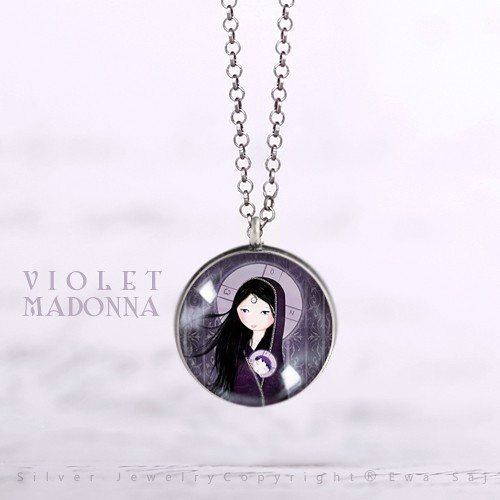 Fiołkowa Madonna - srebrny simple Ewa Saj  Silver