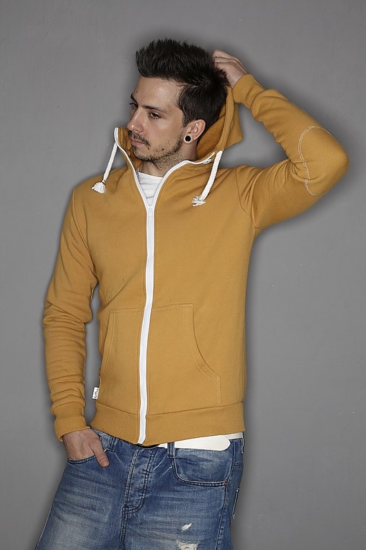 Button hoodie simple blouse musztardowa mustard Button